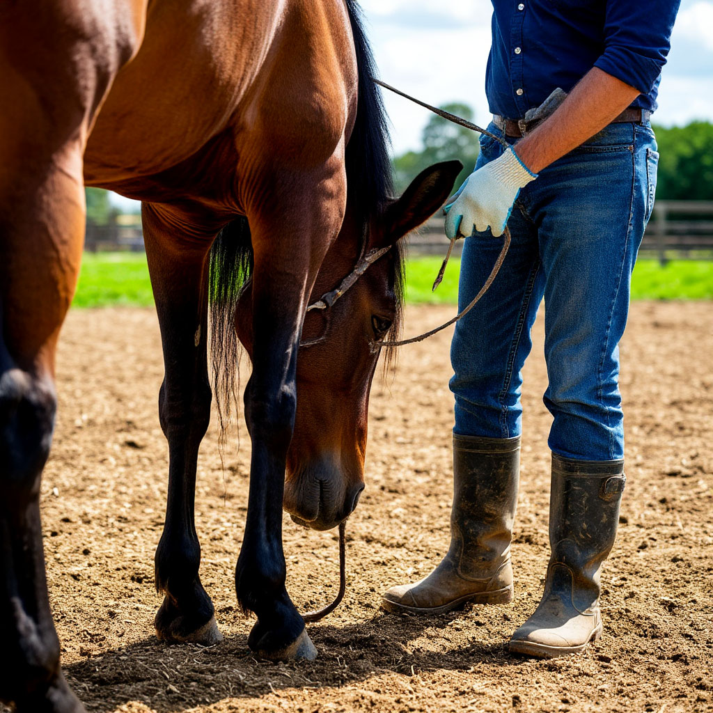 Cleaning the frog for hoof health