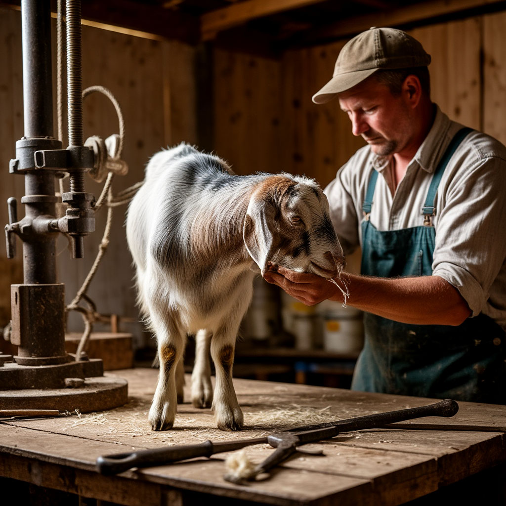 Hoof trimming as part of goat hoof care
