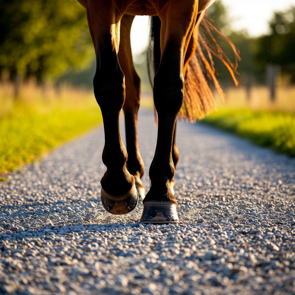 Horse hoof frog supports shock absorption