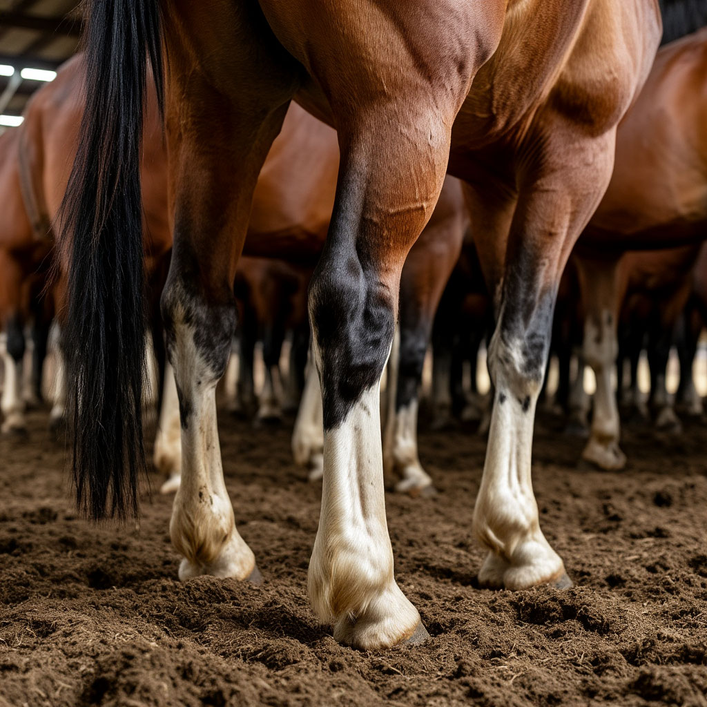 Wet stall conditions that cause thrush in horses