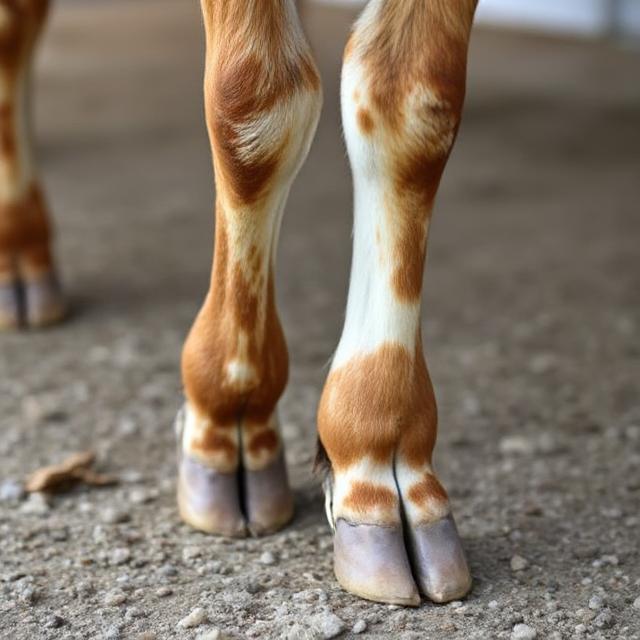 Detailed goat hoof anatomy showing structural features